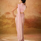 Rajwada Pink Solid Organza Ready To Wear Saree With Stitched Blouse For Women