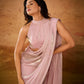 Rajwada Pink Solid Organza Ready To Wear Saree With Stitched Blouse For Women