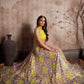 Rajwada Pink And Yellow Art Silk Embroidered Semi-Stitched Lehenga With Unstitched Blouse For Women