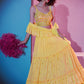 Rajwada Yellow Georgette Embellished Semi Stitched Lehenga With Unstitched Blouse For Women