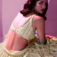 Rajwada Cream Georgette Embellished Semi Stitched Lehenga With Unstitched Blouse For Women