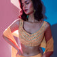 Rajwada Orange Georgette Embellished Semi Stitched Lehenga With Unstitched Blouse For Women