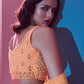 Rajwada Orange Georgette Embellished Semi Stitched Lehenga With Unstitched Blouse For Women