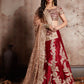 Rajwada Maroon Velvet Embroidered Semi-Stitched Lehenga With Unstitched Blouse For Women
