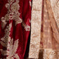 Rajwada Maroon Velvet Embroidered Semi-Stitched Lehenga With Unstitched Blouse For Women