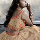 Rajwada Beige Chinon Art Silk Embellished Semi Stitched Lehenga With Unstitched Blouse For Women