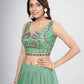 Rajwada Green Chiffon Embellished Stitched Lehenga With Stitched Blouse For Women