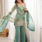 Rajwada Sea Green Silk Blend Embellished Kurta Set For Women