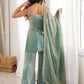 Rajwada Sea Green Silk Blend Embellished Kurta Set For Women