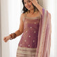 Rajwada Mauve Pink Silk Blend Embellished Kurta Set For Women
