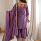 Rajwada Purple Silk Blend Embellished Kurta Set For Women
