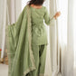 Rajwada Pista Green Silk Blend Embellished Kurta Set For Women