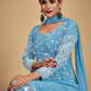 Rajwada Women Blue Georgette Embroidered Stitched Kurta Set
