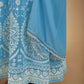Rajwada Women Blue Georgette Embroidered Stitched Kurta Set
