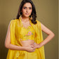 Rajwada - Yellow Embroidered Organza Stitched Indo Western Set