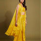 Rajwada - Yellow Embroidered Organza Stitched Indo Western Set