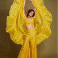 Rajwada - Yellow Embroidered Organza Stitched Indo Western Set