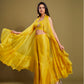 Rajwada - Yellow Embroidered Organza Stitched Indo Western Set