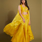 Rajwada - Yellow Embroidered Organza Stitched Indo Western Set