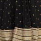 Rajwada Black And Gold Sequins Embroidered Semi Stitched Lehenga With Unstitched Blouse  For Women