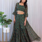 Rajwada Green Georgette Co-Ord Set With Shrug For Women
