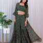 Rajwada Green Georgette Co-Ord Set With Shrug For Women