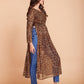 Rajwada Women Brown Faux Georgette Stitched Kurta
