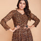 Rajwada Women Brown Faux Georgette Stitched Kurta