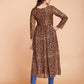 Rajwada Women Brown Faux Georgette Stitched Kurta