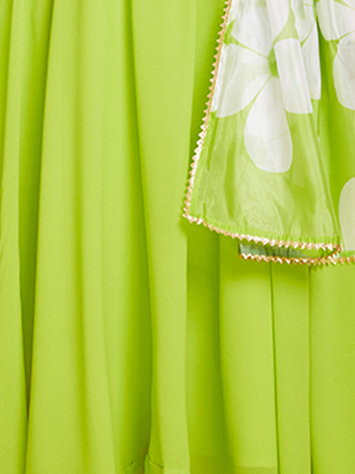 Green Faux Georgette Solid Stitched Gown
