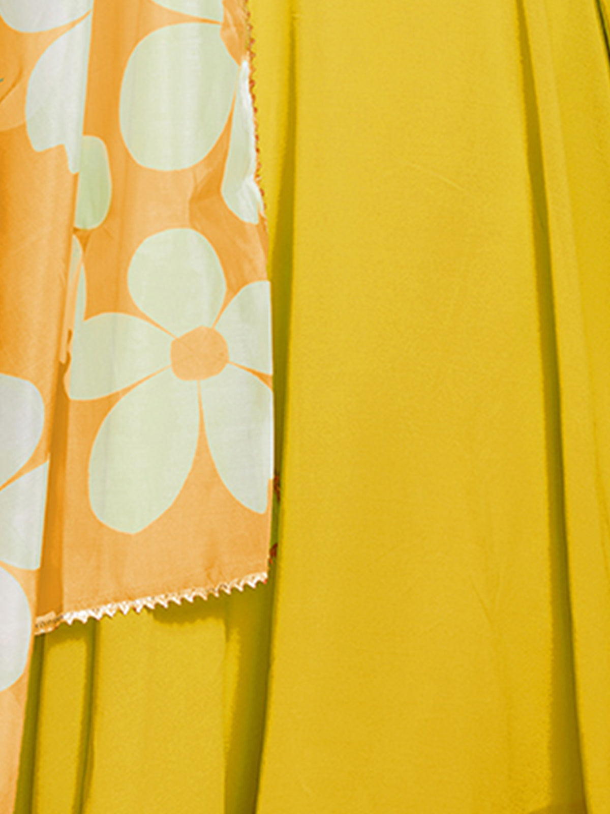 Yellow Faux Georgette Solid Stitched Gown