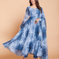 Blue Faux Georgette Printed Stitched Kurta Set