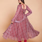 Maroon Faux Georgette Printed Stitched Kurta Set