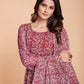 Maroon Faux Georgette Printed Stitched Kurta Set