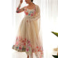 Rajwada Women Cream Faux Georgette Printed Stitched Kurta Set