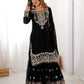 Rajwada Black Georgette Embroidered Stitched Kurta Set For Women
