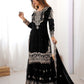 Rajwada Black Georgette Embroidered Stitched Kurta Set For Women