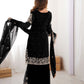 Rajwada Black Georgette Embroidered Stitched Kurta Set For Women