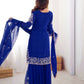 Rajwada Blue Georgette Embroidered Stitched Kurta Set For Women