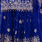 Rajwada Blue Georgette Embroidered Stitched Kurta Set For Women