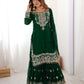 Rajwada Dark Green Georgette Embroidered Stitched Kurta Set For Women