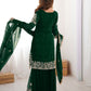 Rajwada Dark Green Georgette Embroidered Stitched Kurta Set For Women
