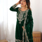 Rajwada Dark Green Georgette Embroidered Stitched Kurta Set For Women