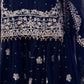 Rajwada Navy Blue Georgette Embroidered Stitched Kurta Set For Women