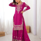 Rajwada Pink Georgette Embroidered Stitched Kurta Set For Women