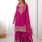 Rajwada Pink Georgette Embroidered Stitched Kurta Set For Women