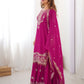 Rajwada Pink Georgette Embroidered Stitched Kurta Set For Women