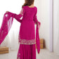Rajwada Pink Georgette Embroidered Stitched Kurta Set For Women
