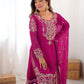 Rajwada Pink Georgette Embroidered Stitched Kurta Set For Women