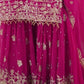 Rajwada Pink Georgette Embroidered Stitched Kurta Set For Women